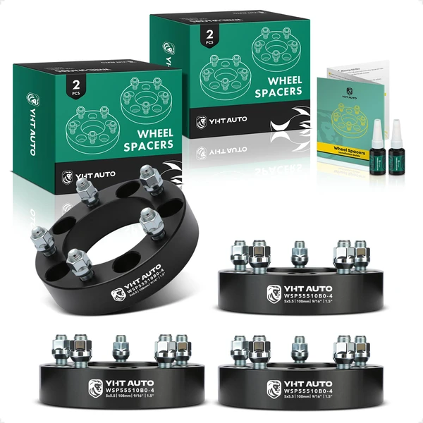 4 Pcs 1.5 inches Black 5x5.5 to 5x5.5 inches Wheel Spacers 0.5625 Inches 108mm for 2011-2013 Ram 1500