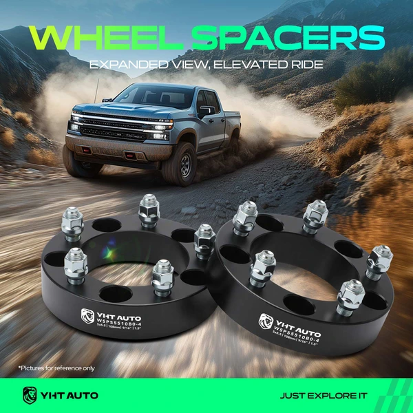 4 Pcs 1.5 inches Black 5x5.5 to 5x5.5 inches Wheel Spacers 0.5625 Inches 108mm for 2011-2013 Ram 1500