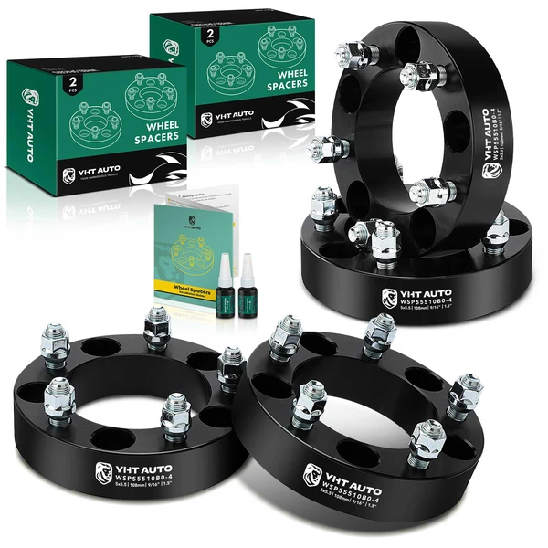 4 Pcs 1.5 inches Black 5x5.5 to 5x5.5 inches Wheel Spacers 0.5625 Inches 108mm for 2005-2011 Dodge Dakota