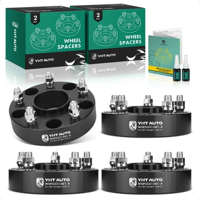 4 Pcs 1.5 inches Black 5x5.5 to 5x5.5 inches Wheel Spacers 0.5625 Inches 77.8mm