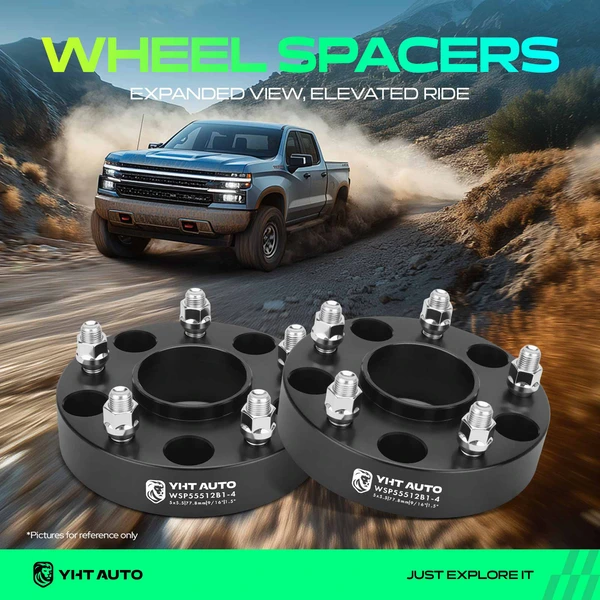 4 Pcs 1.5 inches Black 5x5.5 to 5x5.5 inches Wheel Spacers 0.5625 Inches 77.8mm for 2011-2013 Ram 1500