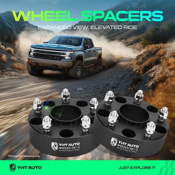 2 Pcs 2 inches Black 5x5.5 to 5x5.5 inches Wheel Spacers 0.5625 inch 77.8mm for Dodge Durango