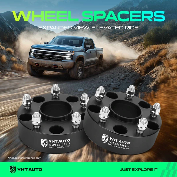 4 Pcs 2 inches Black 5x5.5 to 5x5.5 inches Wheel Spacers 0.5625 inch 77.8mm for 2011-2013 Ram 1500