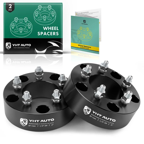 2 Pcs 5x5.5 to 5x4.5 Wheel Adapter 1/2 inch-20 87.1mm 2 inch for 1996-2003 Dodge Ram 1500 Van