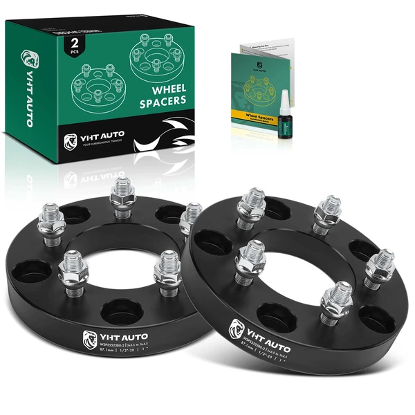 2 Pcs 5x5.5 to 5x4.5 Wheel Adapter 1/2 inch-20 87.1mm 1 inch for Ford F-150 1975-1996 Jeep