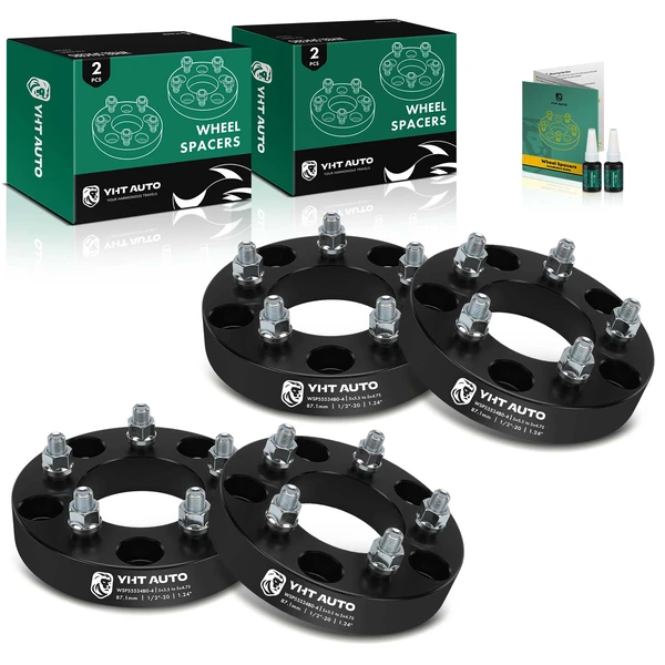 4 Pcs 5x5.5 inch to 5x4.75 inch Wheel Adapter 1/2 inch-20 87.1mm 1.25 inch for Ford F-150 Jeep