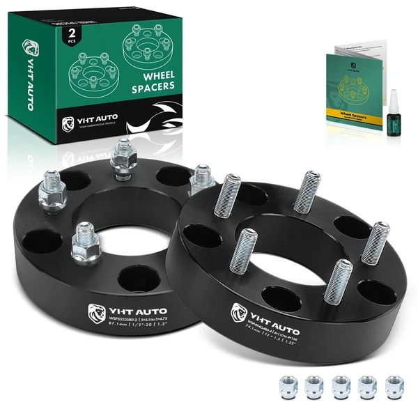 2 Pcs 5x5.5 to 5x4.75 inches Wheel Adapter 1/2-20 87.1mm 1.5 inches for Ford F-150 Jeep