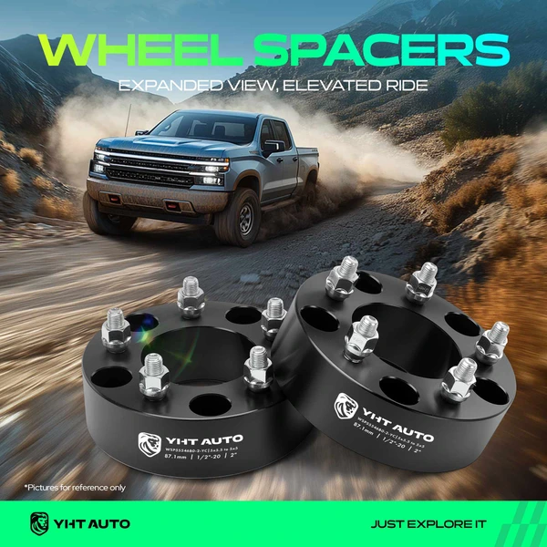 2 Pcs 5x5.5 to 5x5 Wheel Adapter 1/2 inch-20 87.1mm 2 inch for Ford F-150 Dodge Ram 1500