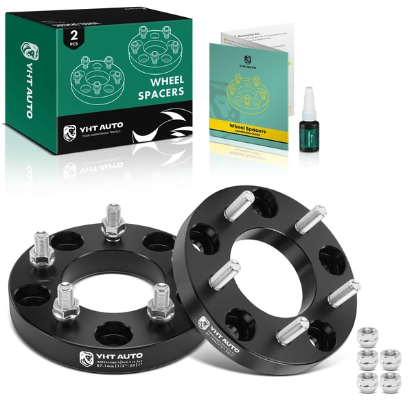 2 Pcs 5 x 5.5 inch to 5 x 5 inch Wheel Adapters 1/2-20 87.1 mm 1 inch for Ford F-150 5-Lug