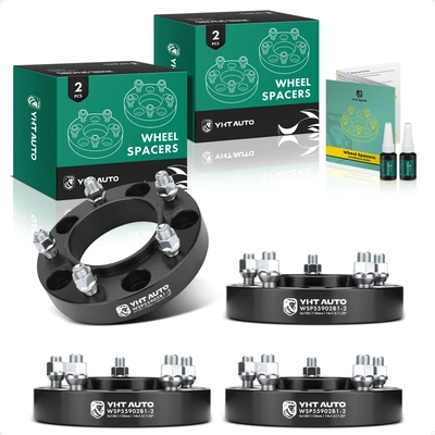 4 Pcs 1.25 inches Black 5x5.9 to 5x5.9 inches Wheel Spacers M14x1.5 110mm