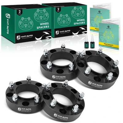 4 Pcs 1.5 inches Black 5x5.9 to 5x5.9 inches Wheel Spacers M14x1.5 110mm