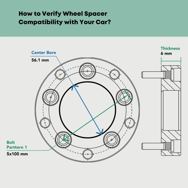2 Pcs 5 Pcs 100mm Wheel Spacers 56.1mm 6mm for 2016-2025 Subaru Crosstrek