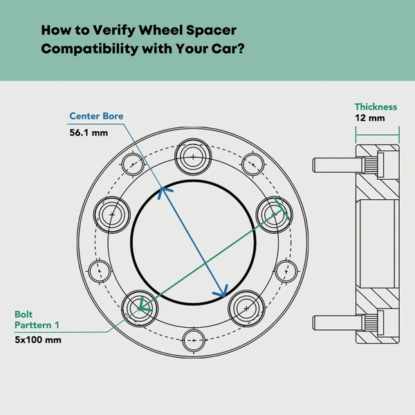 4 Pcs 5x100mm Wheel Spacers 56.1mm 12mm for Subaru Outback Forester Impreza Saab