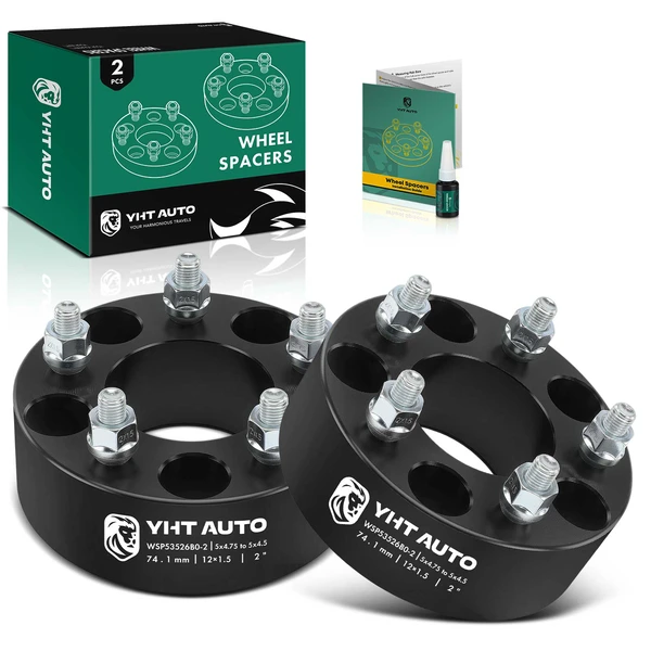 2 Pcs 5x4.75 inch to 5x4.5 inch Wheel Adapters 12x1.5 inch 74.1mm 2 inch for 1991-2004 GMC Sonoma