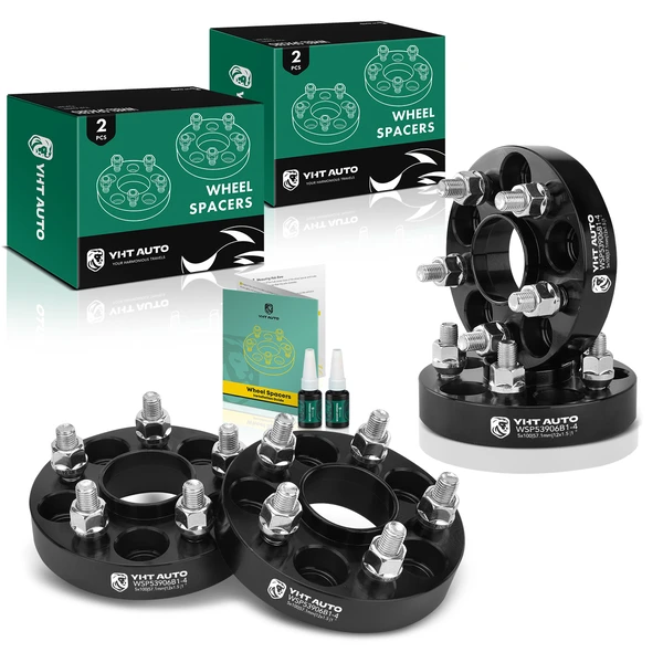 4 Pcs 1 inch Black 5x3.94 to 5x3.94 inches Wheel Spacers M12x1.5 57.1mm for 2001-2010 Chrysler PT Cruiser