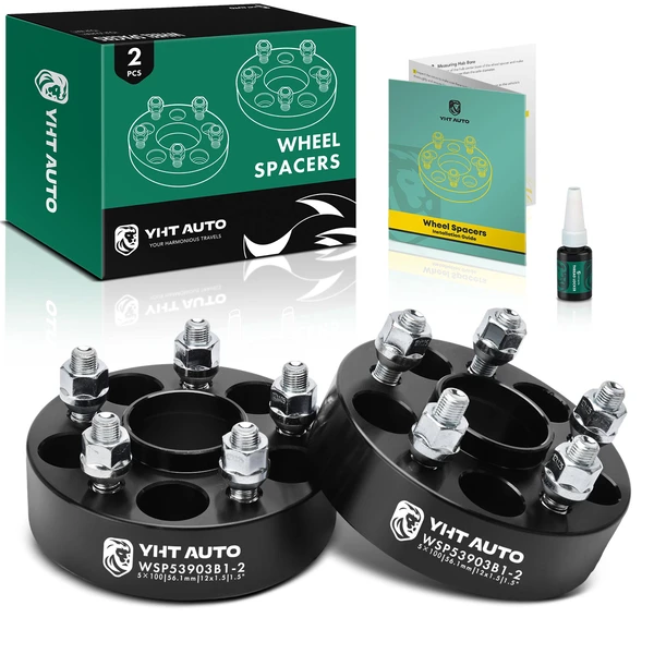 2 Pcs 1.5 inches Black 5x3.94 to 5x3.94 inches Wheel Spacers M12x1.25 56.1mm for 2013-2016 Scion FR-S