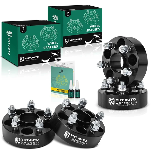 4 Pcs 1.5 inches Black 5x3.94 to 5x3.94 inches Wheel Spacers M12x1.25 56.1mm for 2005-2006 Saab 9-2X