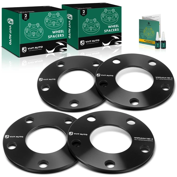 4 Pcs 5x112 Wheel Spacers 66.6mm 6mm for Volkswagen Jetta Passat Golf Audi A4 Q5
