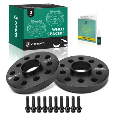 2 Pcs 0.79 inches Black 5x4.4 to 5x3.94 inches Wheel Adapters M14x1.5 57.1mm