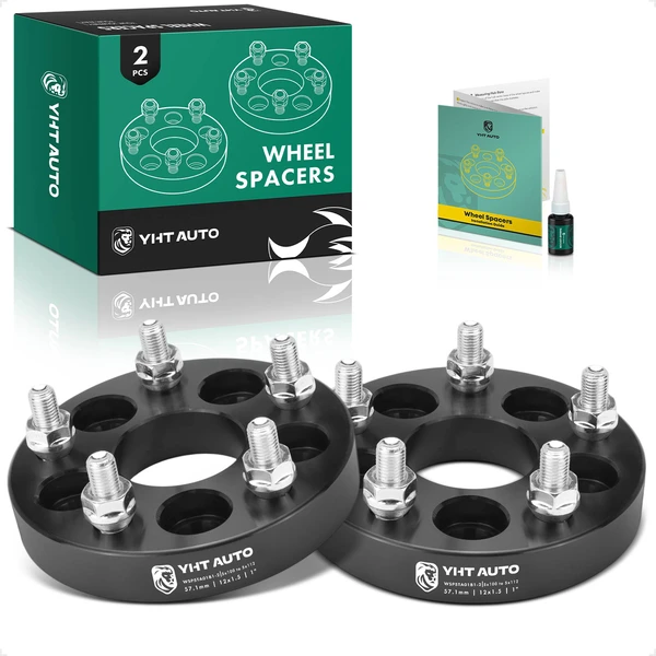 2 Pcs 1 inches Black 5x3.94 to 5x4.41 inches Wheel Adapters M12x1.5 57.1mm for 2005-2010 Scion tC