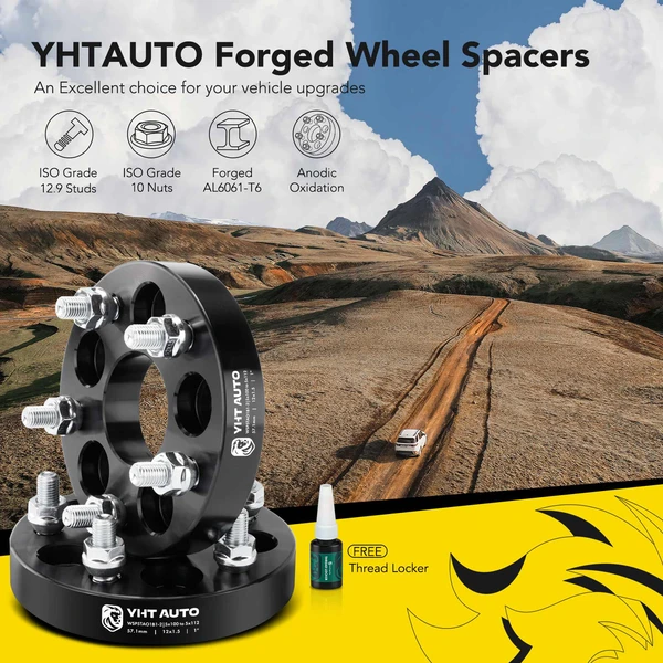 2 Pcs 1 inches Black 5x3.94 to 5x4.41 inches Wheel Adapters M12x1.5 57.1mm for 1980-1986 Chevrolet Citation