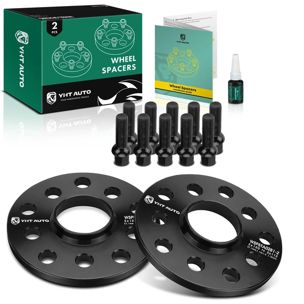 2 Pcs 0.39 inch Black 5x4.41 to 5x3.94 inches Wheel Adapters M14x1.5 57.1mm for 1996-2008 Audi A4 Quattro