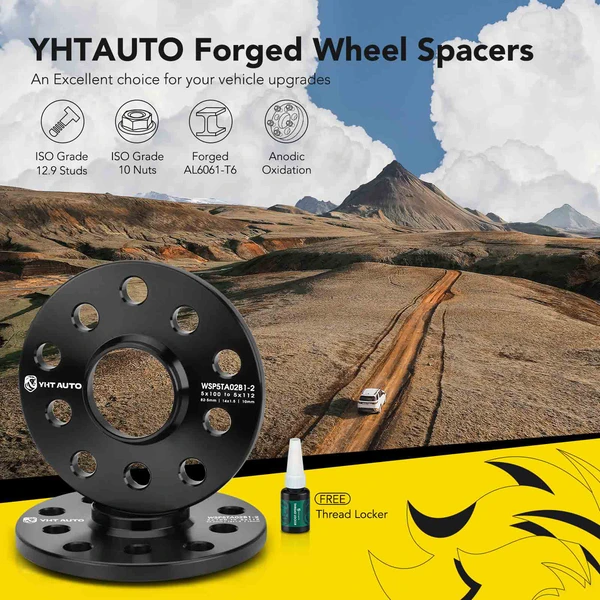 2 Pcs 0.39 inch Black 5x4.41 to 5x3.94 inches Wheel Adapters M14x1.5 57.1mm for 1996-2008 Audi A4 Quattro