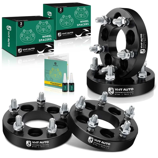 4 Pcs 1 inches Black 5x3.94 to 5x4.5 inches Wheel Adapters M12x1.5 67.1mm for Toyota Chevrolet