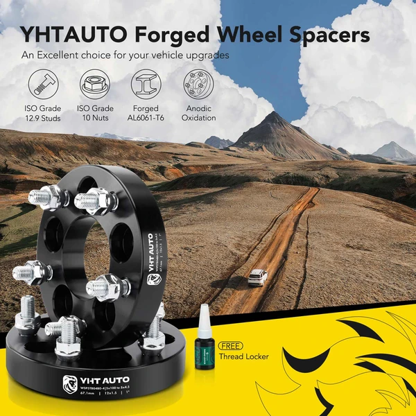 4 Pcs 1 inches Black 5x3.94 to 5x4.5 inches Wheel Adapters M12x1.5 67.1mm for Toyota Chevrolet