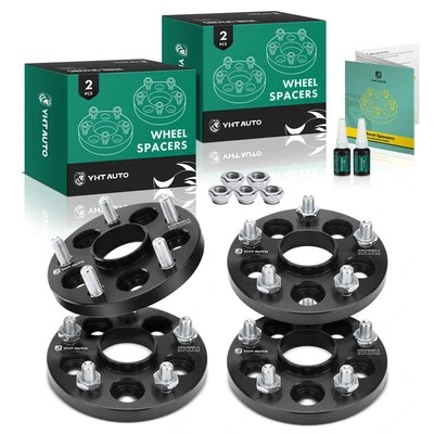 4 Pcs 0.59 inches Black 5x3.94 to 5x4.5 inches Wheel Adapters M12x1.25 56.1mm