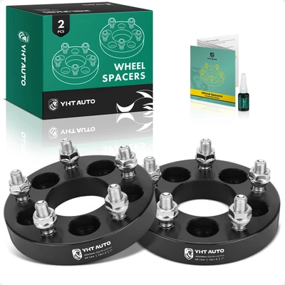 2 Pcs 1 inches Black 5x3.94 to 5x4.5 inches Wheel Adapters M12x1.5 64.1mm