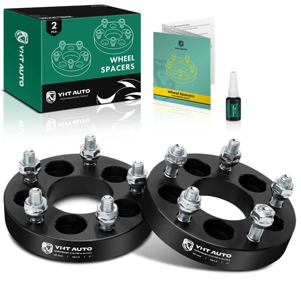 2 Pcs 1 inches Black 5x3.94 to 5x4.5 inches Wheel Adapters M12x1.5 64.1mm for 1996-2000 Dodge Caravan