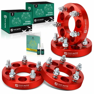 4 Pcs 1 inches Red 5x4.5 to 5x3.94 inches Wheel Adapters M12x1.5 64.1mm