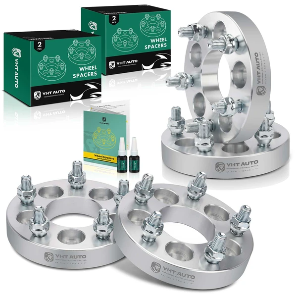 4 Pcs 1 inch Silver 5x4.5 to 5x3.94 inches Wheel Adapters M12x1.5 64.1mm for 1995-2005 Dodge Neon