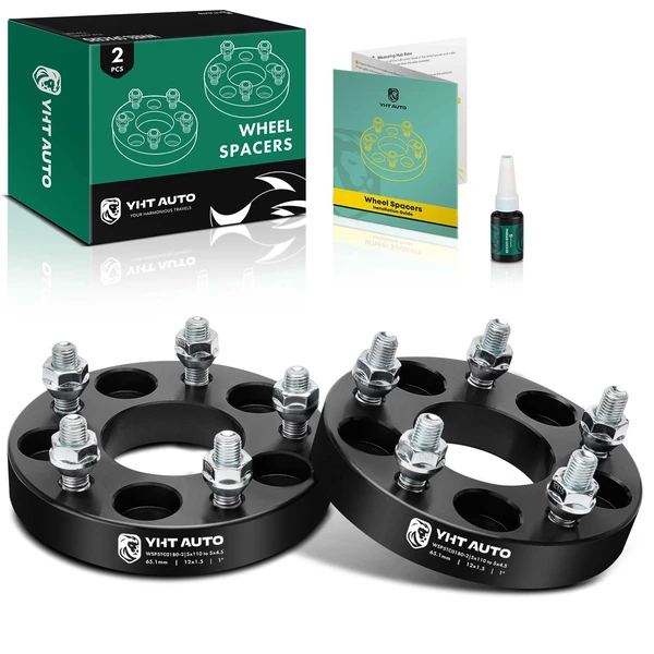 2 Pcs 1 inches Black 5x4.33 to 5x4.5 inches Wheel Adapters M12x1.5 65.1mm for 2005-2010 Chevrolet Cobalt