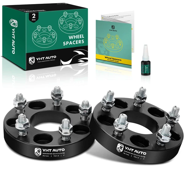 2 Pcs 1 inches Black 5x3.94 to 5x4.5 inches Wheel Adapters M12x1.5 78.1mm for 1982-1989 Chevrolet Celebrity