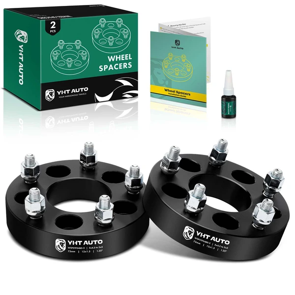 2 Pcs 1.25 inches Black 5x5 to 5x4.5 inches Wheel Adapters M12x1.5 73mm for 2001-2003 Acura CL