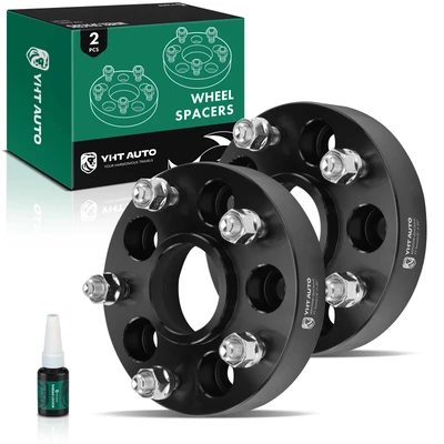 2 Pcs 1.25 inches Black 5x4.5 to 5x5 inches Wheel Adapters 0.5 inch x 20 71.5mm