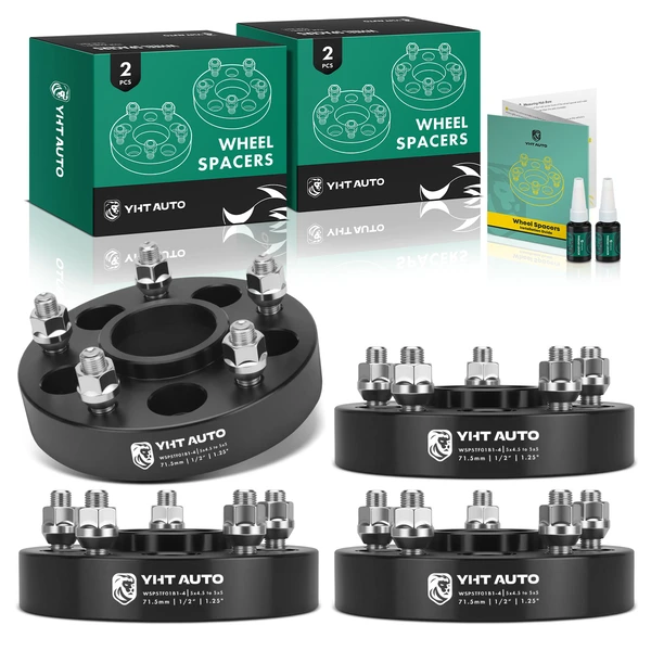 4 Pcs 1.25 inches Black 5x4.5 to 5x5 inches Wheel Adapters 0.5 inch x 20 71.5mm for 1987-1995 1997-2006 Jeep Wrangler