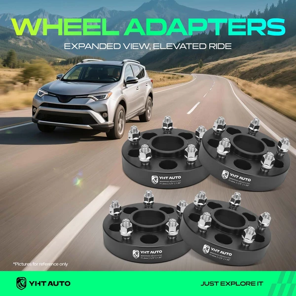 4 Pcs 1.25 inches Black 5x4.5 to 5x5 inches Wheel Adapters 0.5 inch x 20 71.5mm for 1987-1995 1997-2006 Jeep Wrangler