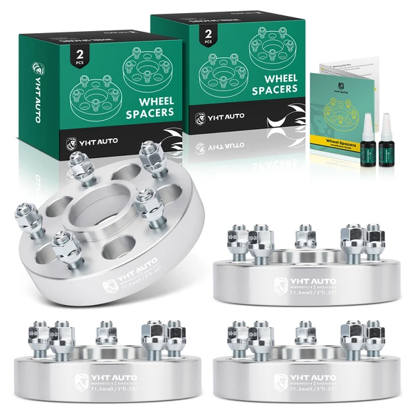 4 Pcs 1.25 inches Silver 5x4.5 to 5x5 inches Wheel Adapters 0.5 inch x 20 71.5mm for Jeep Ford