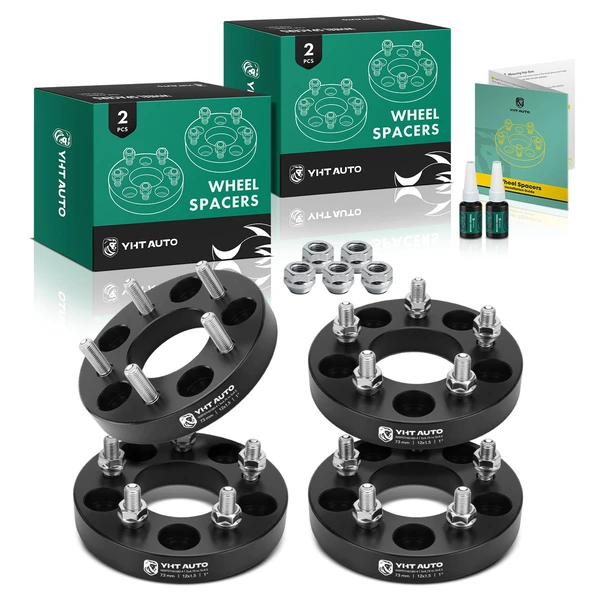 4 Pcs 1 inch Black 5x4.75 to 5x4.5 inches Wheel Adapters M12x1.5 73mm for 1982-2002 Chevrolet Camaro