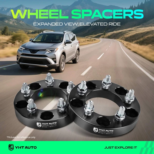 2 Pcs 1 inch Black 5x5 to 5x4.5 inches Wheel Adapters M12x1.5 87.1mm for 2012-2015 Ram C/V