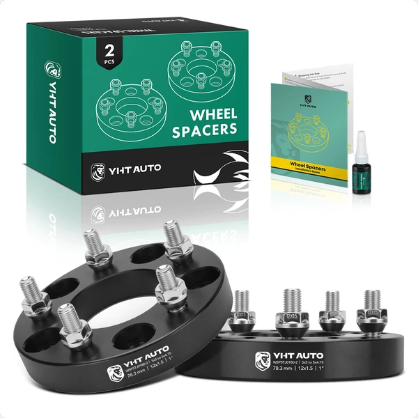 2 Pcs 1 inch Black 5x5 to 5x4.75 inches Wheel Adapters M12x1.5 78.3mm for 1991-1996 Chevrolet Caprice