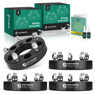 4 Pcs 1.25 inches Black 5x5 to 5x5.5 inches Wheel Adapters M20x0.5 78.3mm