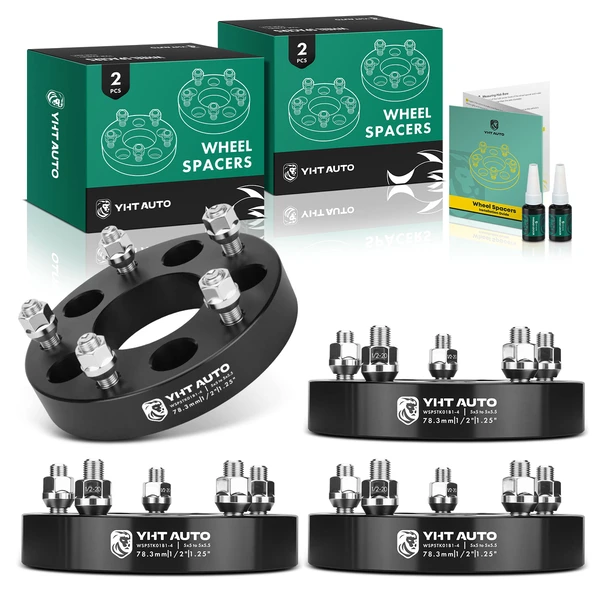 4 Pcs 1.25 inches Black 5x5 to 5x5.5 inches Wheel Adapters M20x0.5 78.3mm for Chevrolet GMC