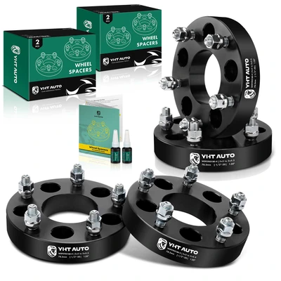 4 Pcs 1.25 inches Black 5x5 to 5x5.5 inches Wheel Adapters M20x0.5 78.3mm