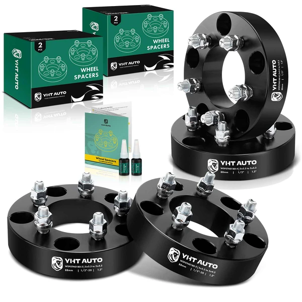 4 Pcs 1.5 inches Black 5x4.5 to 5x5.5 inches Wheel Adapters 0.5 Inches x 20 88mm for 1994-2001 Dodge Ram 1500