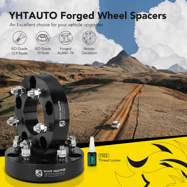 2 Pcs 1.5 inches Black 5x5 to 5x5.5 inches Wheel Adapters 0.5 inch x 20 87.1mm for 2003-2005 Ford E-150 Club Wagon