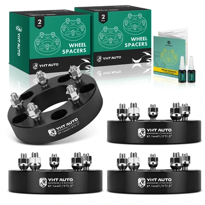 4 Pcs 1.5 inches Black 5x5 to 5x5.5 inches Wheel Adapters 0.5 inch x 20 87mm